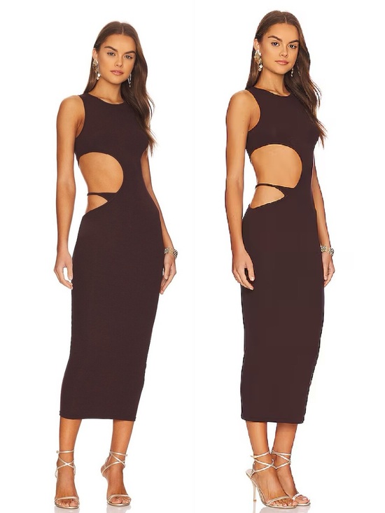 superdown Dresses & Skirts - Superdown Louella Cutout Maxi Dress Brown